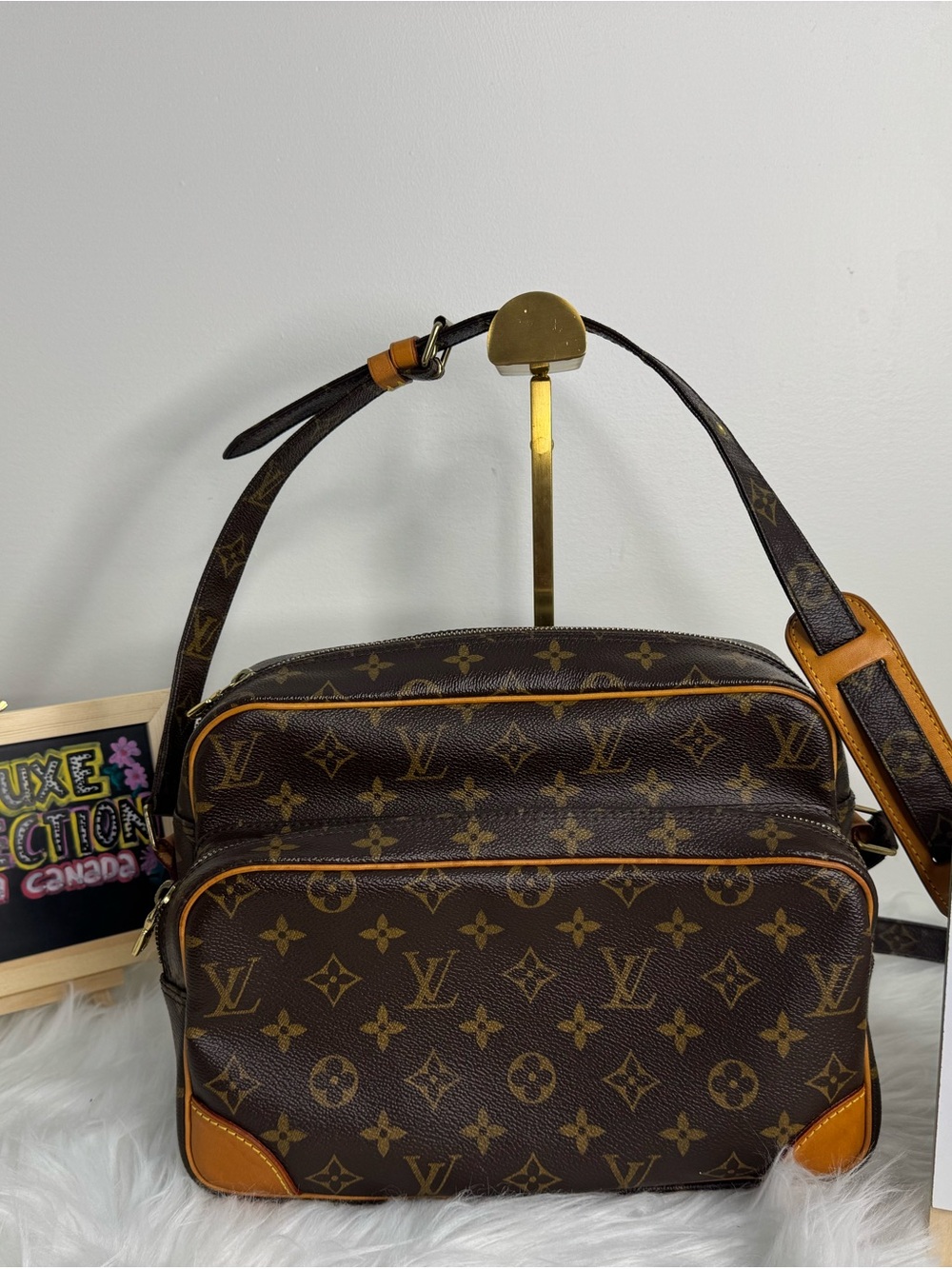 Louis Vuitton Monogram Canvas Crossbody Bag in Brown and Tan